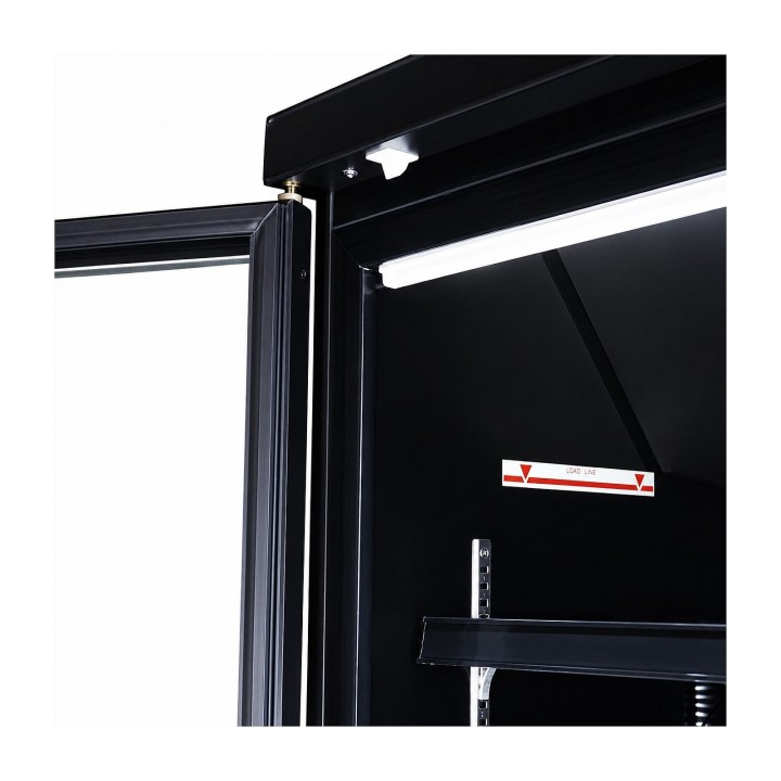 RÉFRIGÉRATEUR 3 PORTES EN VERRE NOIR JDE-1530R BL