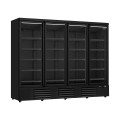 RÉFRIGÉRATEUR 4 PORTES EN VERRE NOIR JDE-2025R BL  *TRANSPORT SUR DEMANDE*