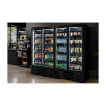 RÉFRIGÉRATEUR 4 PORTES EN VERRE NOIR JDE-2025R BL  *TRANSPORT SUR DEMANDE*