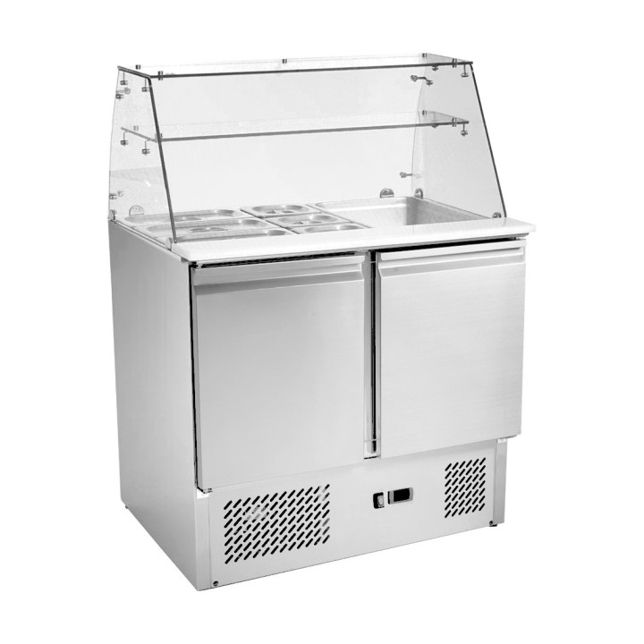 FRIGO SALADETTE, 2 DEUR, MET RUIT FMET1000CV COMBISTEEL