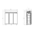 RÉFRIGÉRATEUR 3 PORTES EN VERRE NOIR INS-1530R BL