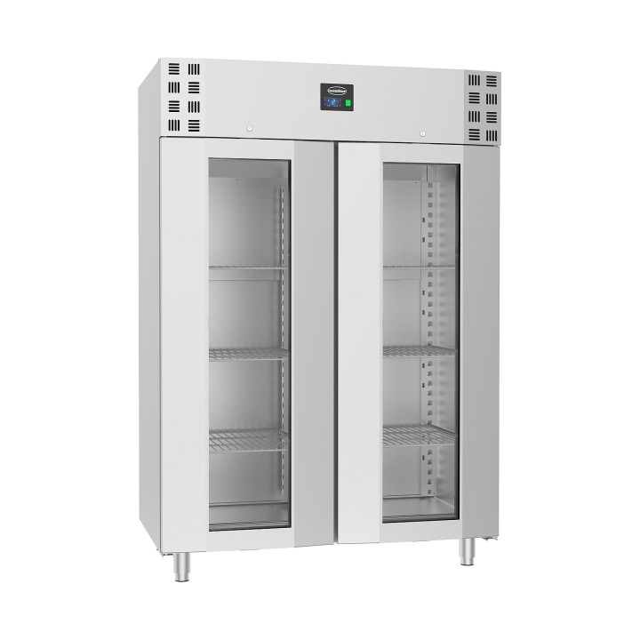 RÉFRIGÉRATEUR EN ACIER INOX PORTE EN VERRE MONO BLOCK 1400 LTR