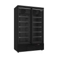 CONGÉLATEUR 2 PORTES EN VERRE NOIR JDE-1000F BL