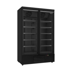 CONGÉLATEUR 2 PORTES EN VERRE NOIR JDE-1000F BL