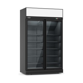 CONGÉLATEUR 2 PORTES EN VERRE NOIR INS-1000F BL