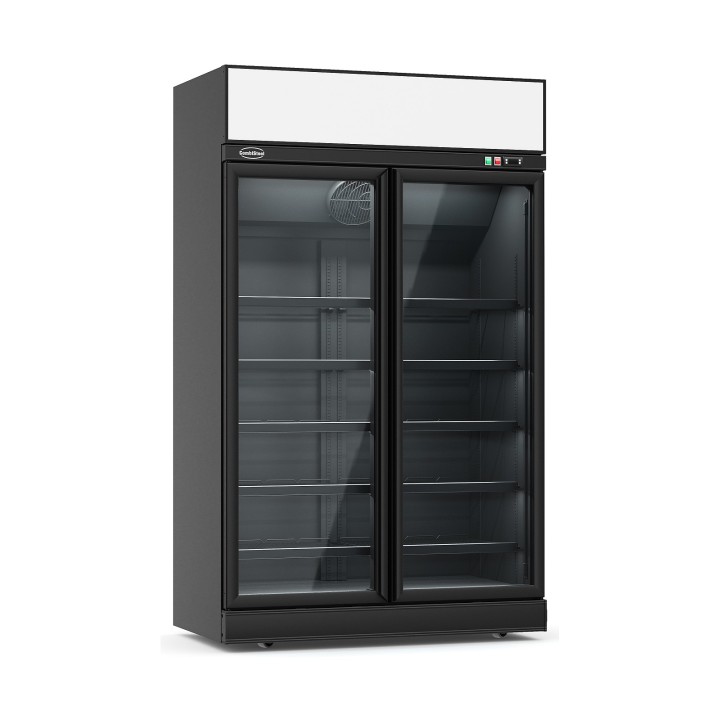 CONGÉLATEUR 2 PORTES EN VERRE NOIR INS-1000F BL