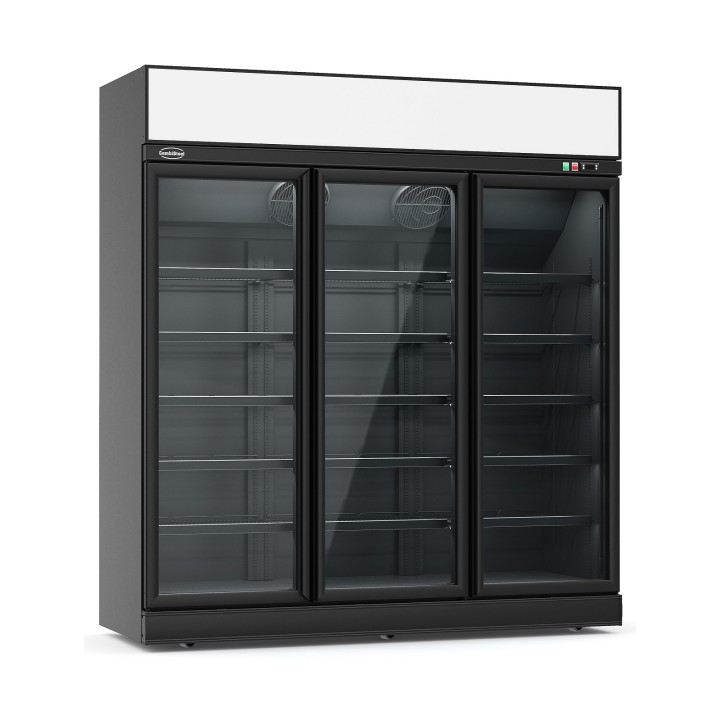 CONGÉLATEUR 3 PORTES EN VERRE NOIR INS-1530F BL