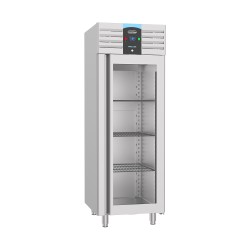 CONGÉLATEUR EN ACIER INOX PORTE EN VERRE MONO BLOCK 700 LTR