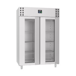CONGÉLATEUR EN ACIER INOX PORTE EN VERRE MONO BLOCK 1400 LTR