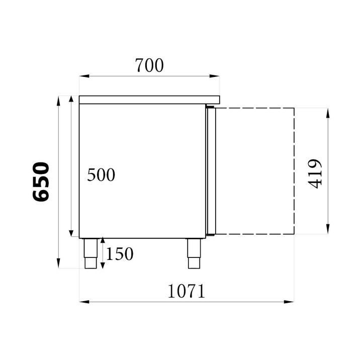 TABLE RÉFRIGÉRÉE 650 HAUTE 3 PORTES