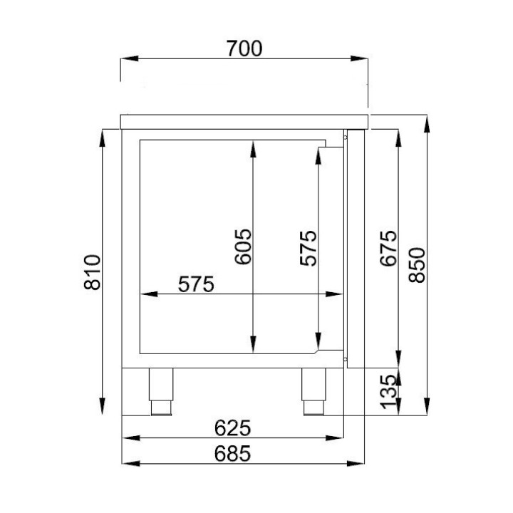700 TABLE RÉFRIGÉRÉE 4 PORTES