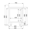 700 TABLE RÉFRIGÉRÉE BORD RELEVÉ 2 PORTES MONOBLOCK ENERGY LINE