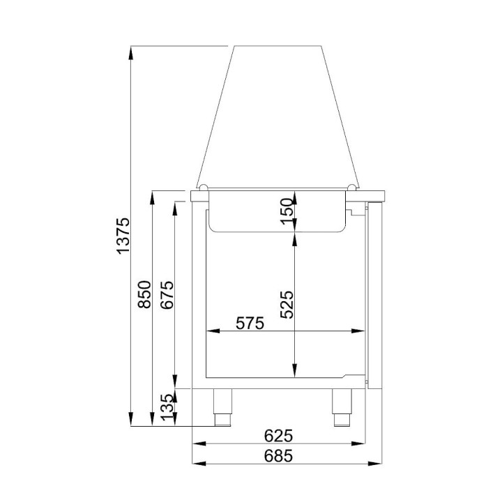 SALADETTE 3 PORTES 4x 1/1GN RÉCIPIENT