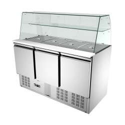 FRIGO SALADETTE, 3 DEUR, MET RUIT FMET1003CV COMBISTEEL
