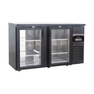 ARRIÈRE BAR RÉFRIGÉRÉE NOIR 2 PORTES EN VERRE