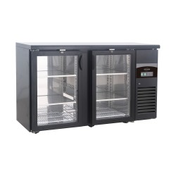 ARRIÈRE BAR RÉFRIGÉRÉE NOIR 2 PORTES EN VERRE