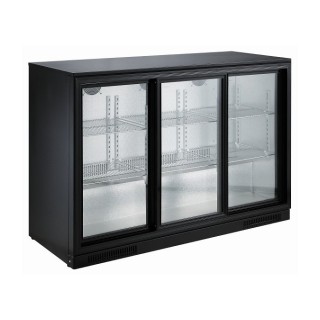 ARRIÈRE BAR RÉFRIGÉRÉE NOIR 3 PORTES COULISST