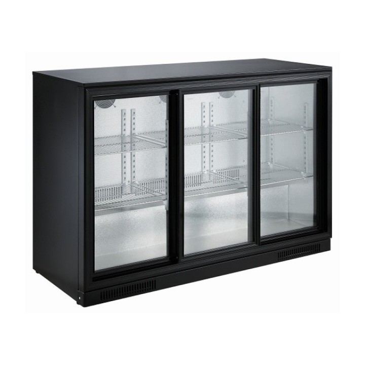 ARRIÈRE BAR RÉFRIGÉRÉE NOIR 3 PORTES COULISST