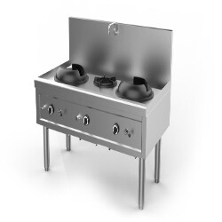FOURNEAU WOK GAZ, 3 BRULEURS, L 1530 MM YWK321