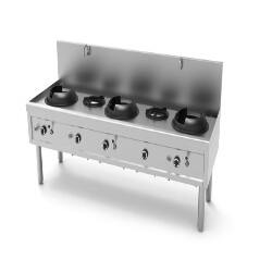 FOURNEAU WOK GAZ, 5 BRULEURS, L 2450 MM YWK532