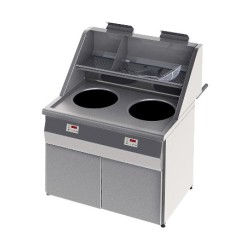 FRITEUSE GAZ HAUT RENDEMENT, CUVE RONDE 2 x 18 L, ELECTRONIQUE RFGS2 SOFINOR