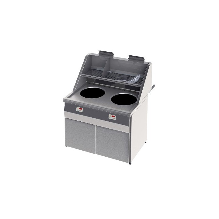 HOOG RENDEMENT GAS FRITEUSE, RONDE KUIP 2 x 18 L, ELECTRONISCH RFGS2 SOFINOR