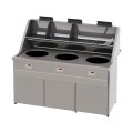 FRITEUSE GAZ HAUT RENDEMENT, CUVE RONDE 3 x 18 L, ELECTRONIQUE RFGS3 SOFINOR