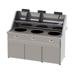 FRITEUSE GAZ HAUT RENDEMENT, CUVE RONDE 3 x 18 L, ELECTRONIQUE RFGS3 SOFINOR
