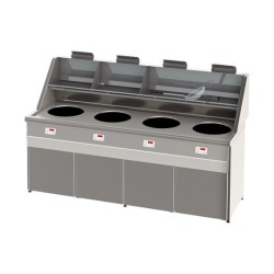 HOOG RENDEMENT GAS FRITEUSE, RONDE KUIP 4 x 18 L, ELECTRONISCH RFGS4 SOFINOR
