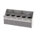 FRITEUSE GAZ HAUT RENDEMENT, CUVE RONDE 5 x 18 L, ELECTRONIQUE RFGS5 SOFINOR