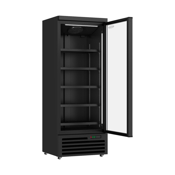 RÉFRIGÉRATEUR 1 PORTE EN VERRE NOIR JDE-600R BL