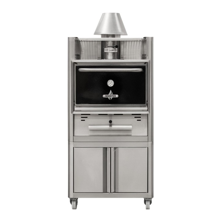 HOUTSKOOL BBQ OVENS, 45 MAALTIJDEN, MET KAST OP WIELEN WCHOROC54 ROASTER