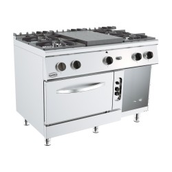 BASE 700 CUISINIÈRE AVEC PLAQUE COUP DE FEU À GAZ 4 BR. AVEC FOUR GAZ