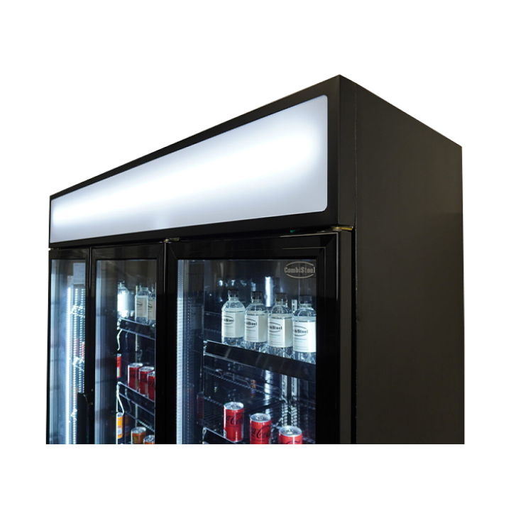 RÉFRIGÉRATEUR 3 PORTES EN VERRE NOIR FCU-1200 BL
