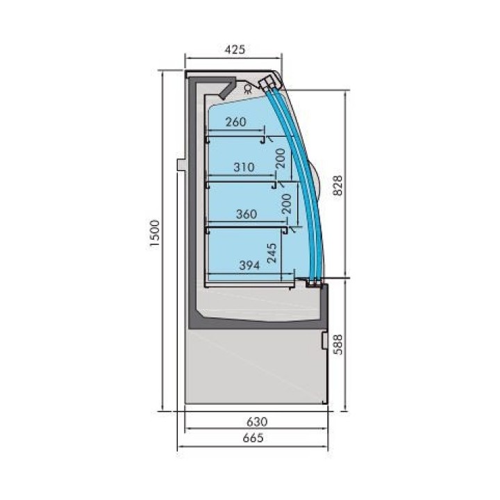 VITRINE RÉFRIGÉRÉE NOAH AVEC PORTES COULISSANTES 1.5