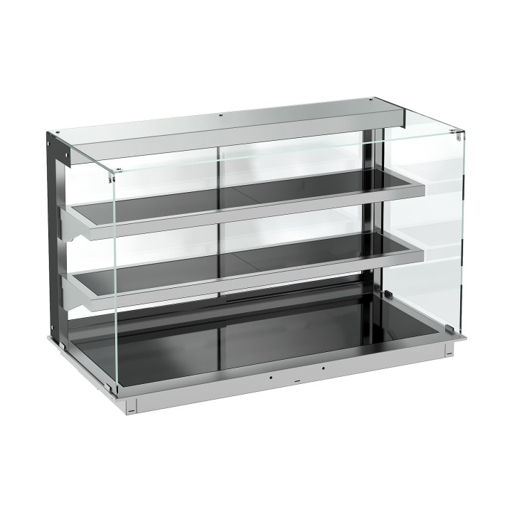 DROP-IN VITRINE CUBIQUE CHAUFFANTE AVEC PLAQUE VITRO CERAMIQUE NOIR 3/1
