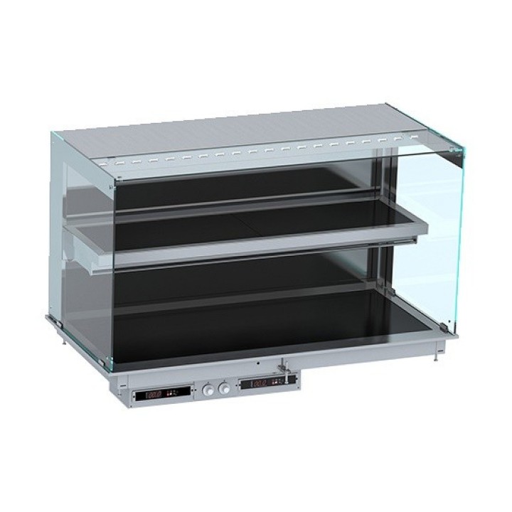 DROP-IN VITRINE CUBIQUE CHAUFFANTE AVEC PLAQUE VITRO CERAMIQUE MODELE MURAL - NOIR 4/1