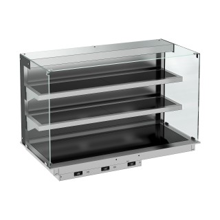 DROP-IN VITRINE CUBIQUE CHAUFFANTE AVEC PLAQUE VITRO CERAMIQUE MODELE MURAL - NOIR 5/1