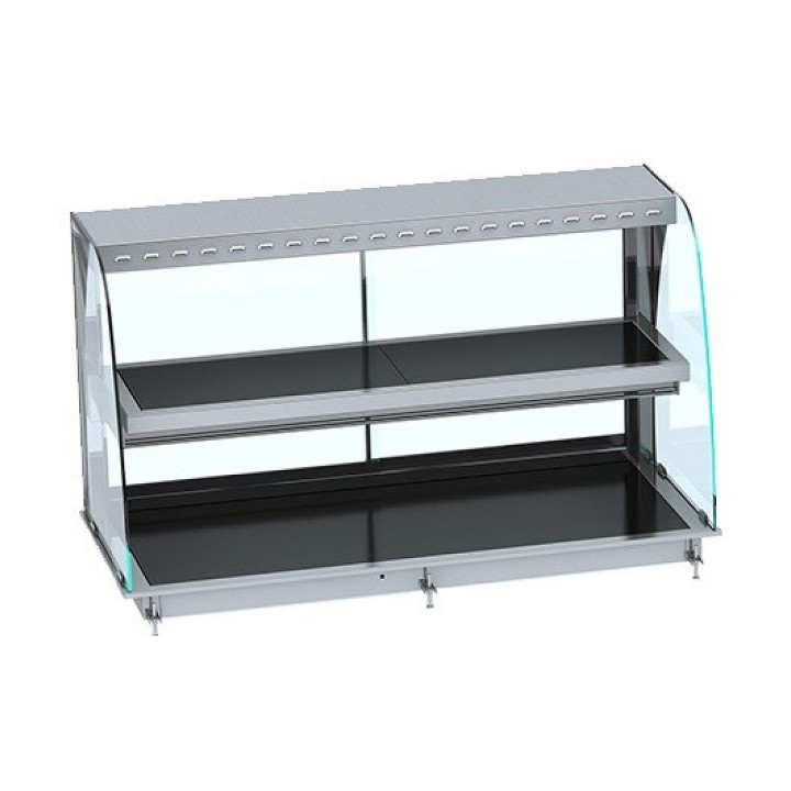 DROP-IN VITRINE COURBEE CHAUFFANTE AVEC PLAQUE VITRO CERAMIQUE NOIR 4/1