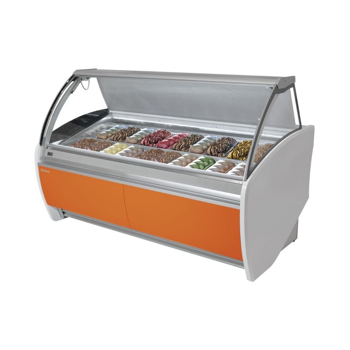 COMPTOIR VITRINE ICE-CREAM, VITRES BOMBEES, 16 x 5 L GVAR15H INFRICO