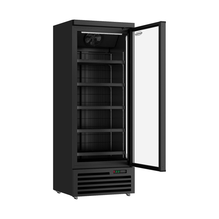 CONGÉLATEUR 1 PORTE EN VERRE NOIR JDE-600F BL