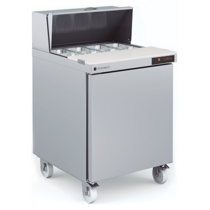 FRIGO TABLE DE PREPARATION 1 PORTE - 8 x GN 1/6 - AMERCAN STYLE FSDT-27-8 CORECO