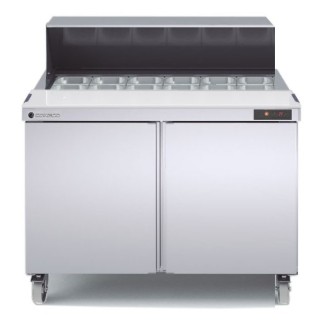 FRIGO TABLE DE PREPARATION 2 PORTES - 12 x GN 1/6 - AMERCAN STYLE FSDT-48-12 CORECO