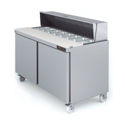 FRIGO TABLE DE PREPARATION 2 PORTES - 16 x GN 1/6 - AMERCAN STYLE FSDT-60-16 CORECO