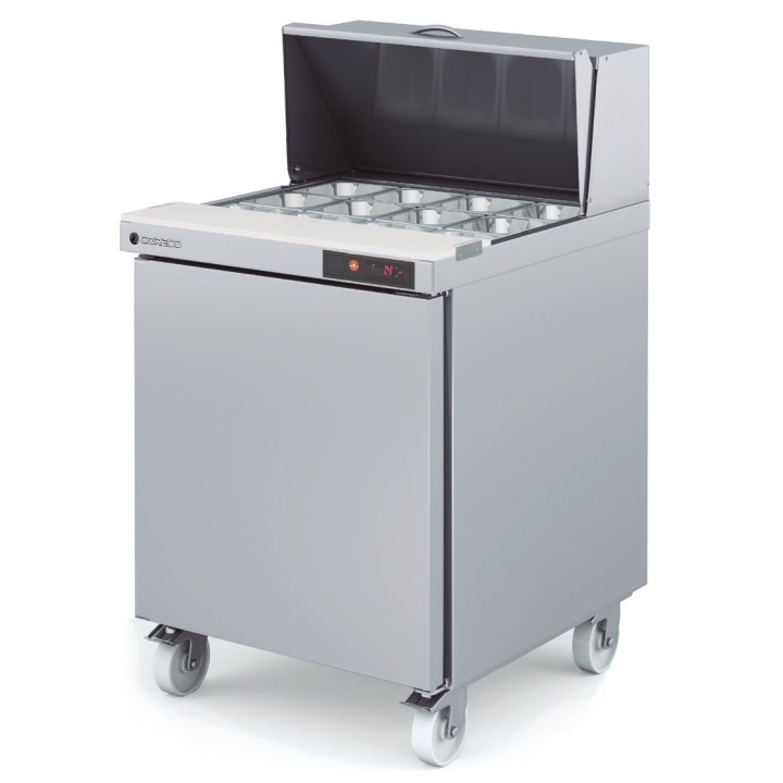FRIGO TABLE DE PREPARATION 1 PORTE - 12 x GN 1/6 - AMERCAN STYLE FSDTP-27-12 CORECO