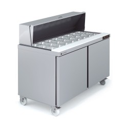 FRIGO TABLE DE PREPARATION 2 PORTES - 24 x GN 1/6 - AMERCAN STYLE FSDTP-60-24 CORECO