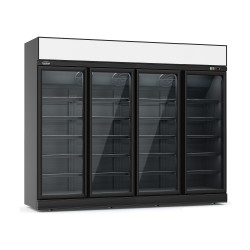 RÉFRIGÉRATEUR 4 PORTES EN VERRE NOIR INS-2060R BL  *TRANSPORT SUR DEMANDE*