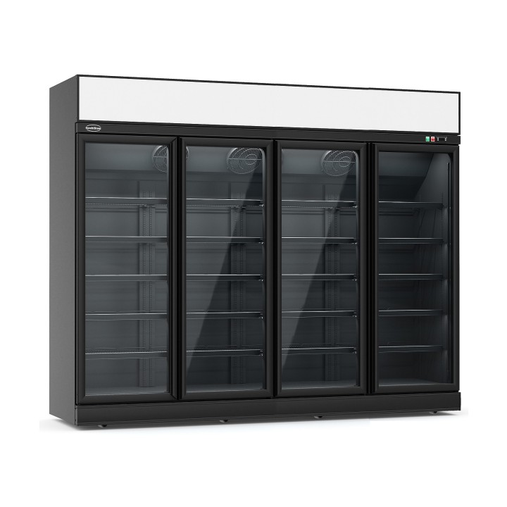 RÉFRIGÉRATEUR 4 PORTES EN VERRE NOIR INS-2060R BL  *TRANSPORT SUR DEMANDE*