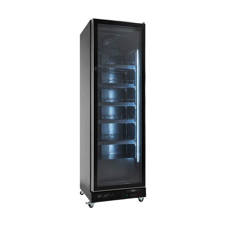 RÉFRIGÉRATEUR 1 PORTE EN VERRE NOIR
