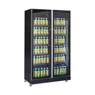 RÉFRIGÉRATEUR 2 PORTES EN VERRE NOIR